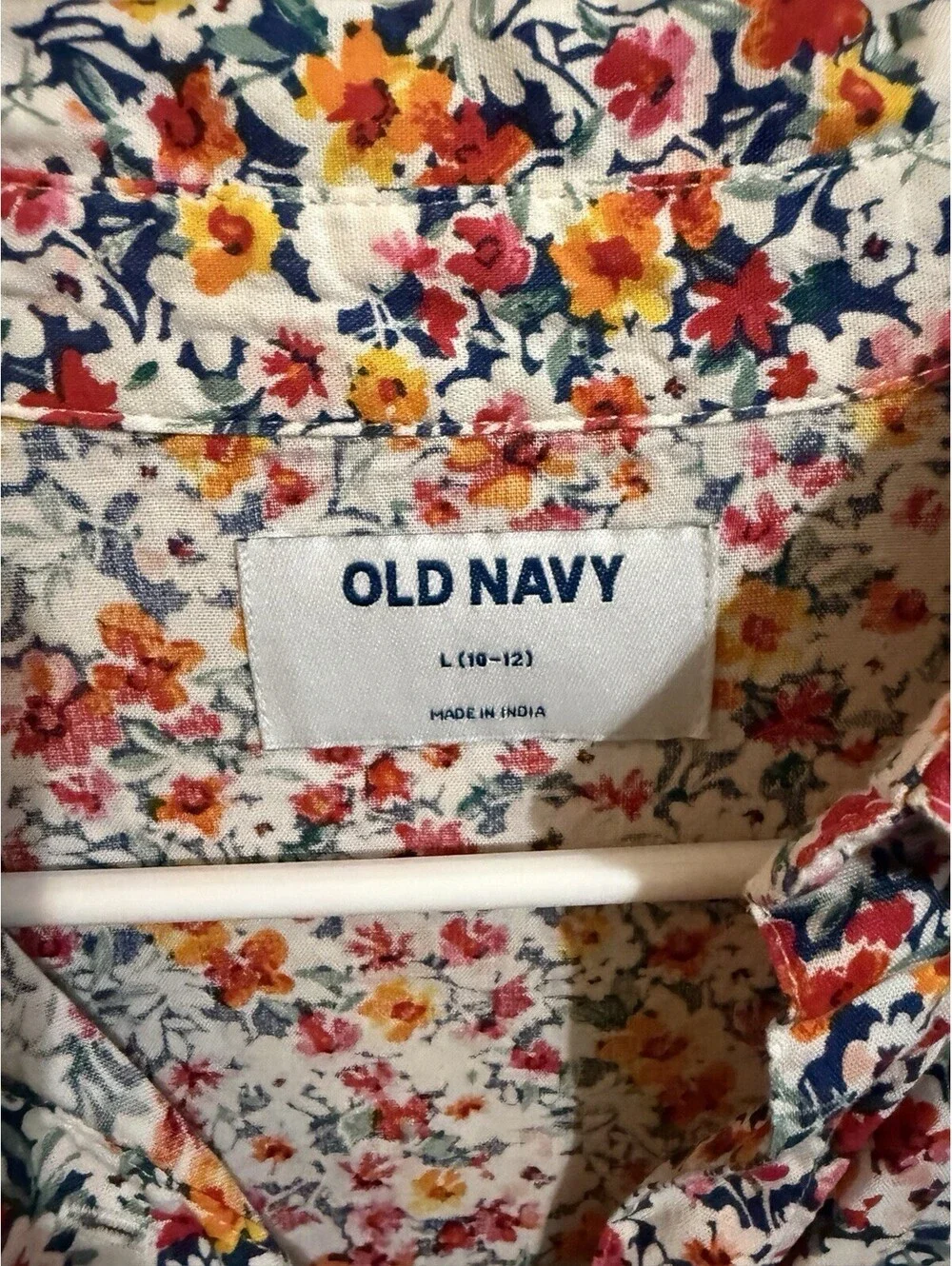 Old Navy Floral Dress Girls Navy L (10/12) Sleeveless Casual Summer Lightweight